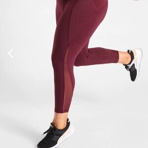 Athleta Women’s Lightning 7/8 Tights Leggings Burgundy 3XL